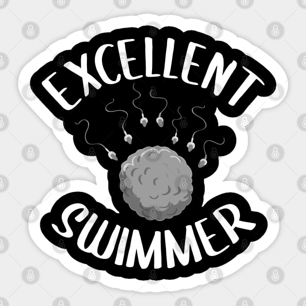 Excellent Swimmer New Expecting Dad Pregnancy Design Sticker by TeeShirt_Expressive